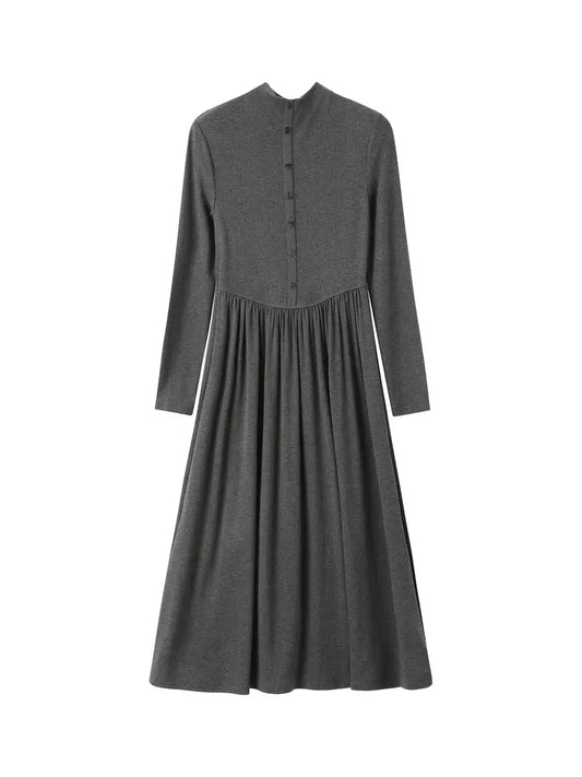 Herbstliches Strick-Maxikleid