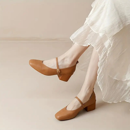 Elegante Damenballerinas mit niedrigem Absatz