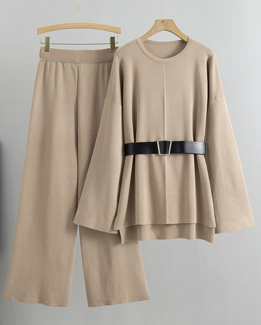 Herbstliches Strick-Set mit Pullover und Hose